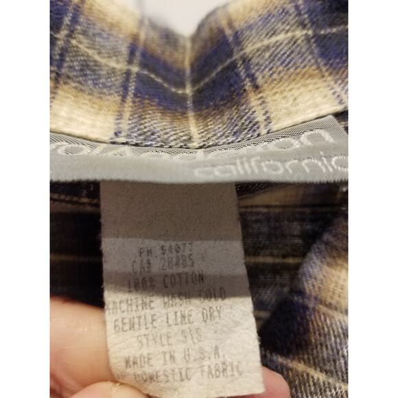 Vintage 90s Western Style Flannel Denim Dress Plaid Check Rodeo Style Size M - Picture 6 of 12